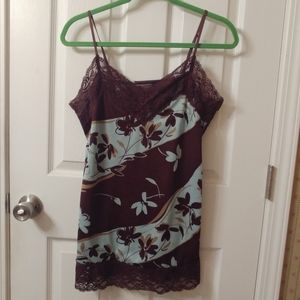 Brown and light blue dress tank top